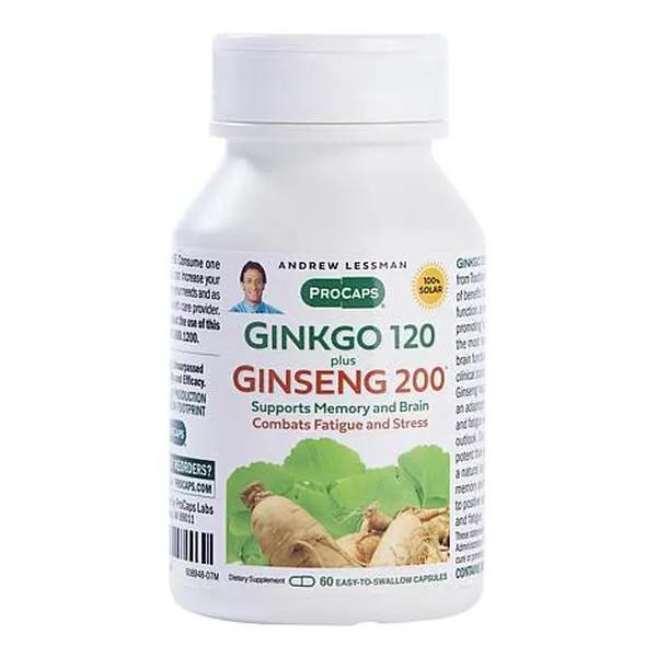 Andrew Lessman Ginkgo 120 Plus Ginseng 200 - 60 Capsules