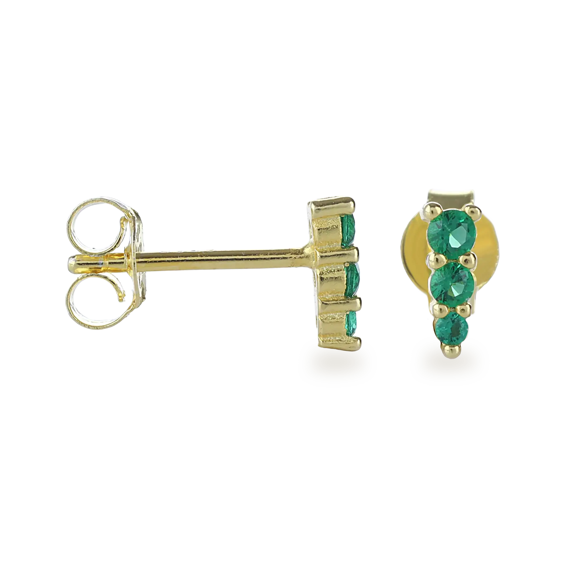 EMERALD PYRAMID STUD EARRING