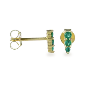 EMERALD PYRAMID STUD EARRING