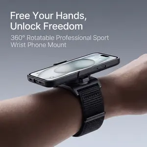 360° Rotatable Sports Phone Mount Wrist Strap Running Phone Holder Universal Adjustable Fitness Phone Holder for iPhone Android Cycling Gym