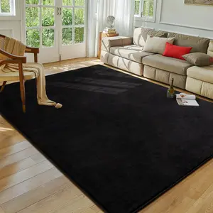 6x9 Area Rug for Bedroom Living Room, Solid Non-Slip Fluffy Carpet with Soft Low Pile, Machine Washable Fuzzy Aethetic Rugs Home Dorm Decor, Pink, Navy Blue, Black, Red, Green, Beige, 4x6, 5x7, 6x9 Feet rugs living room