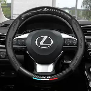 Carbon Fiber Nappa Leather Steering Wheel Cover for Lexus F Sport Es200 Es260 Es300 Rx300 Ls500h Gs300 Is300 Ct200h Nx300 Lx570 Gx460