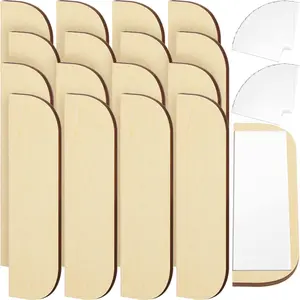 3.5 Inch Hinge Repair Wooden Plate Door Hole Cover Plate Wooden Hinge Filler  Repair Kit Kitchen Cabinet Hinges Cabinet Door Blanks with Double Sided Tapes(16 Pack)