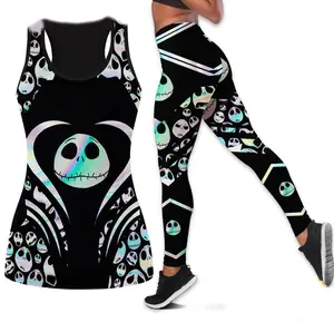 Hologram Nightmare Women Combo Tank Top Legging Set, Outfit All Over Print