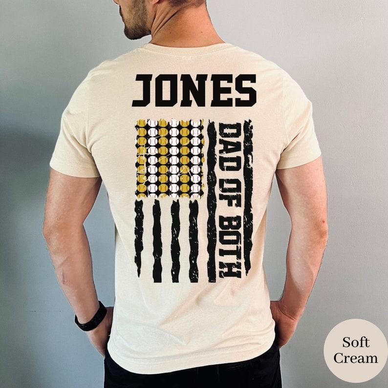 Custom Softball and Baseball Shirt For Dad Gift For Fathers Day Tshirt For Softball Coach Personalized Tee For Baseball Dad Game Day T-Shirt