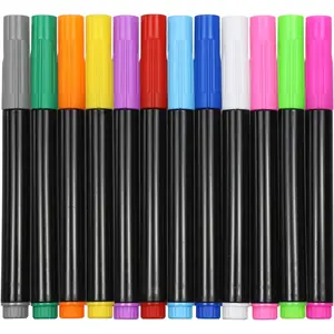 12 Pack Erasable Neon Markers Pens, Compatible with LED Note Board, Reusable Doodle Book, Light-Up Acrylic Message Boards and LED Writing Boards
