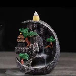 Backflow Incense Burner, Incense Holder, Waterfall Design Incense Burner with Incense Cones, Home Decor for Living Room Bedroom Office, Scented, Scented Home Fragrance