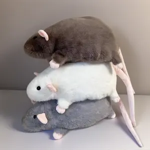 Cute 40/55/90cm Mouse Doll Cartoon Oversized Flower Branch Rat Doll Soft Plush Animal Figure Kids Gift Birthday Pet Cat Toy
