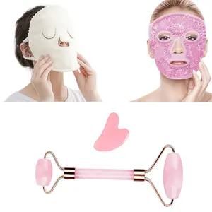 Seasonal Facial Cold & Heat Therapy Set + Face Roller Scraping Board, Ice Roller, Cooling Skin Detox, Essential Oil Massage Lifting Function, Perfect Gift