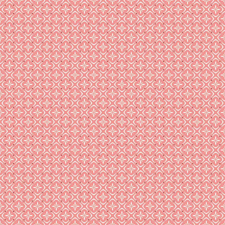 Fabric Riley Blake Coral Tile Renew by the Quarter Yard C17286-CORAL