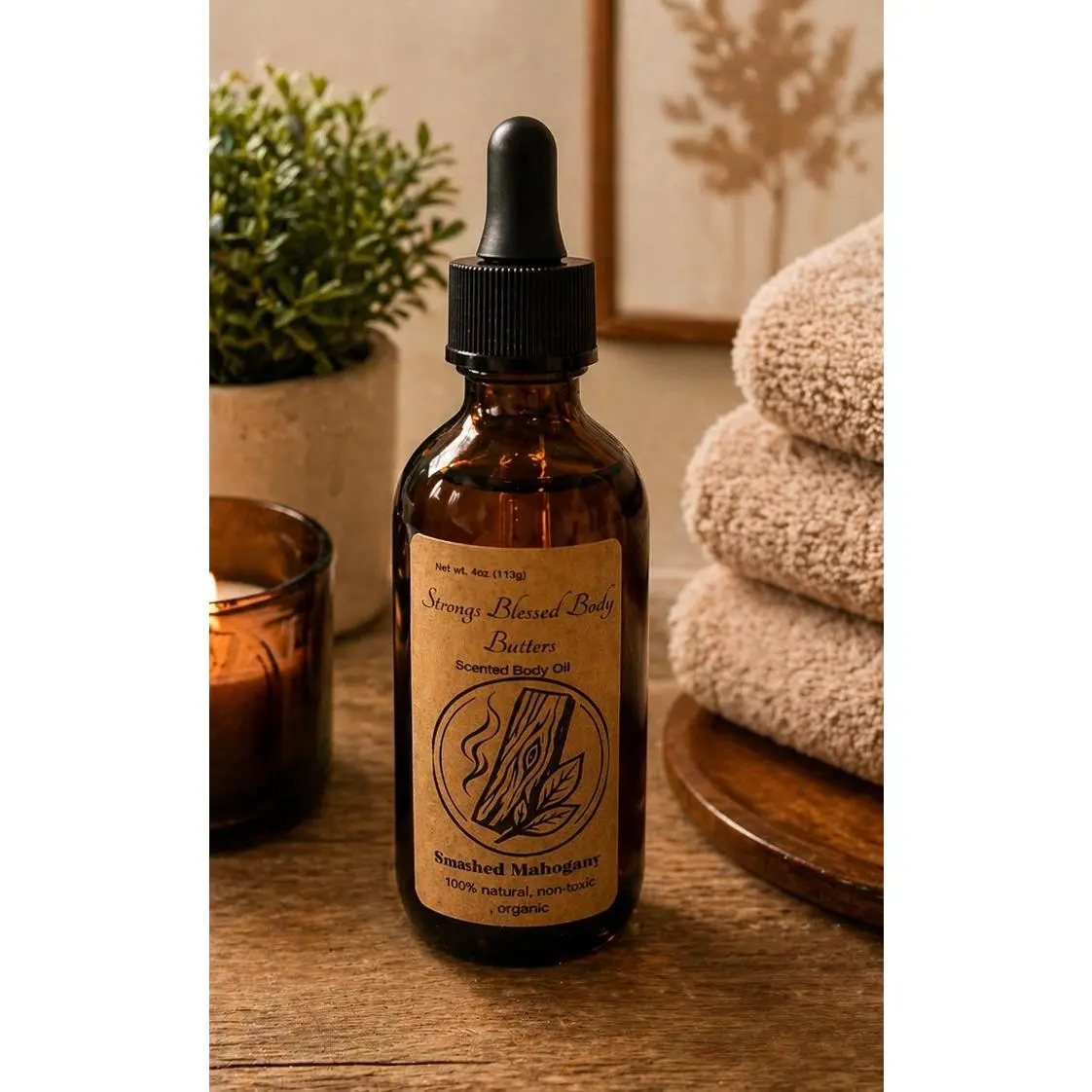 Smoked Mahogany Nourishing Body Oil – Lightweight Glow (Men)