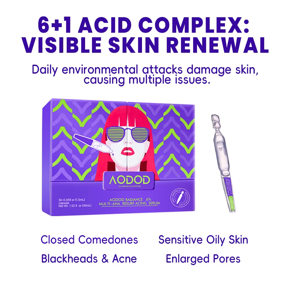 AODOD 4D hyaluronic acid Serum Anti Aging | Bifida Ferment Lysate | BFS Sterile Technology | Deep Anti-Wrinkle & Hydration | Sensitive/Dry Skin & Pre-Makeup Base Single-Use Vials