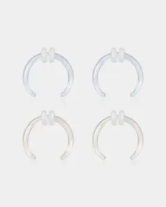4PCS Glass Crescent Nose Septum Pincher