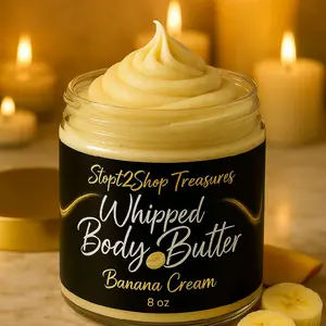 Banana Cream Whipped Body Butter - for Deep Hydration & Velvety Smooth Skin Care