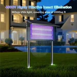 TazTir Bug Zapper Outdoor Solar Powered, Mosquito Zapper Indoor with 4500V High Powered, Electric Fly Zapper with Extension Cord and Grounding Bracket,Waterproof Mosquito Killer, Fly Zapper, Electric Trap Ideal for Patio, Backyard summervibes