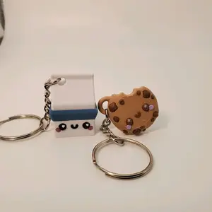 Milk and cookies keychains
