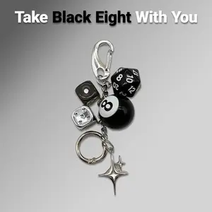 Star & Dice & Billiard Ball Design Keychain Jewelry, Fashionable DIY Acrylic Keychain for Car Keys for Women & Men, Bag, Or Keychain Decor - Cool Style For Gamers & Collectors, Gaming Accessories, Pendants Like Works Of Art, Christmas gift