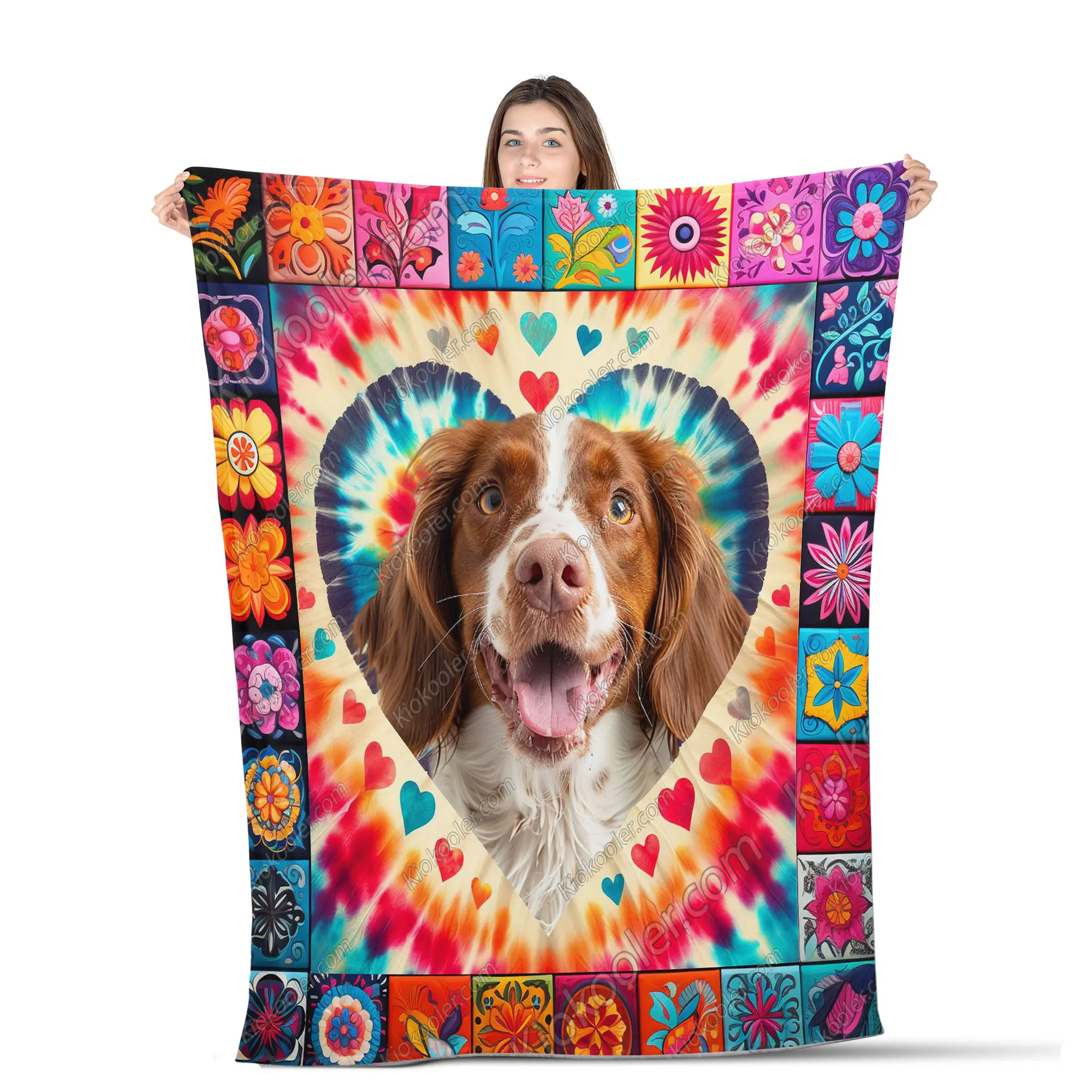 Welsh Springer Spaniel Dog Hippie All Season Blanket, Welsh Springer Spaniel Dog Decor, Gifts For Dog Lovers, Sofa Throw Blanket Comfort Warmth Soft Blanket Fleece Blanket, Sherpa Blanket