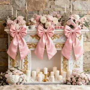 Big  Bow  Room Decor, 23x11 Inch Satin Bows Large Pastel  Bows Birthday Decorations as  Skirt for Christmas Tree Topper Girl Room Xmas  Wrapping Bachelorette  Shower (3pcs)