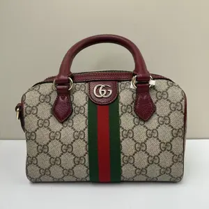Pre-owned GUCCI GG Supreme Canvas Crossbody Bags Ophidia Small Boston Beige CPU0610