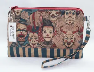 Creepy Circus Clowns Wristlet Wallet Phone Purse Smartphone Clutch