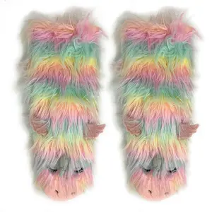 Funky Unicom - Women's Cozy Sherpa Slipper Socks