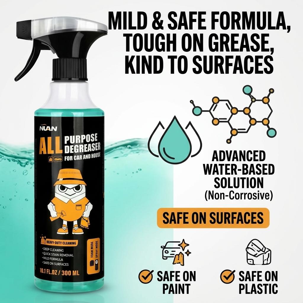 Nuan Multi-purpose cleaning spray: Multifunctional Cleaner 300ml | For Kitchen, Bathroom, Car Interior & Exterior | Removes Dirt, Water Stains & Dust, Easy to Use