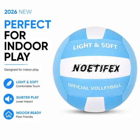 NOETIFEX Polyester Youth Outdoor Volleyball - Deflated for Easy Carrying, Light and Soft Fabric Blend, Comfortable Touch, Gentle on Hands, Safe and Quiet Play, Ideal for Children Beginners' Volleyball Games, Indoor Practice, Houseyard Fun Gift
