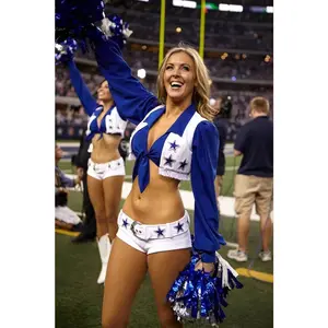 White Blue Cheer Star 4 Pc Sexy Halloween Costume