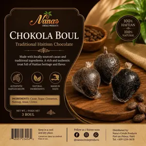 Chokola Boul Ayisyen Tradisyonèl | Nanas Creole Products | 100% Natirèl | Handmade Haitian Chocolate