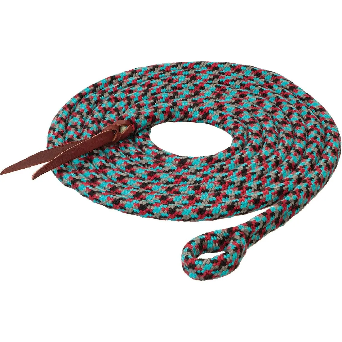 Weaver Leather Bamboo Ecoluxe Horse Lead Rope - Eco-Friendly Organic Bamboo with Brass-Plated Snap Black/Dark Red/ Turquoise/Charcoal