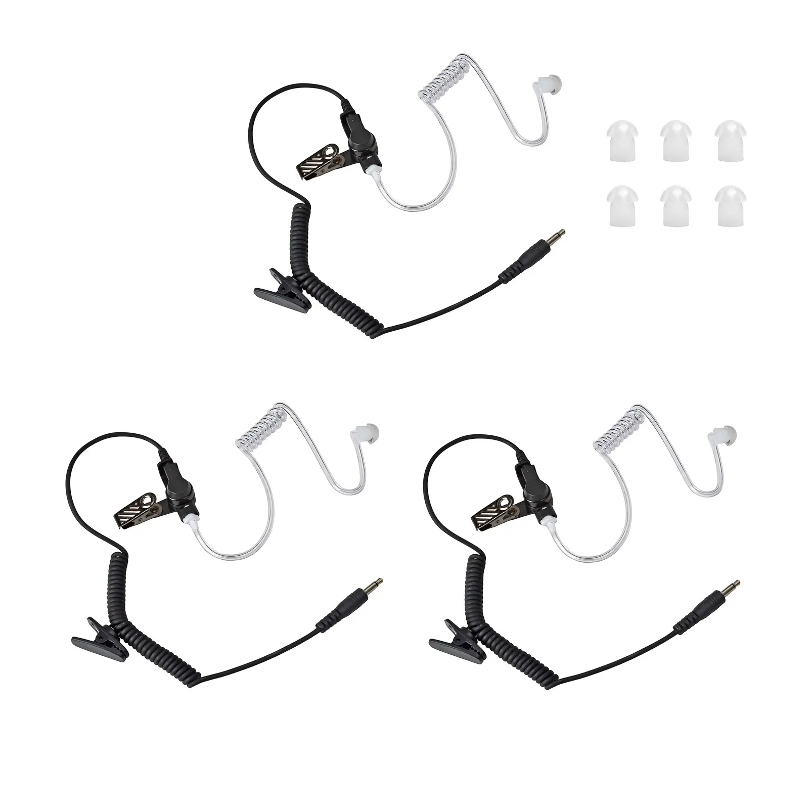 YNIBST 3.5mm Receiver/Listen Only Surveillance Radio Earpiece with Acoustic Coil Tube Walkie Talkie Headset, Hands Free, for Security, Police Use, Compatible with Two-Way Radios, Transceivers and Radio Speaker Mics Jacks with 6 Replaceable Earbuds