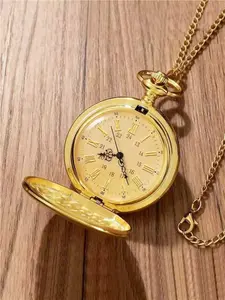 Men's Luxury Flip-Top Pocket Watch, Vintage Quartz Watch, Unique Gift Watch, Intricate Artistic Engraving, Elegant Present Option