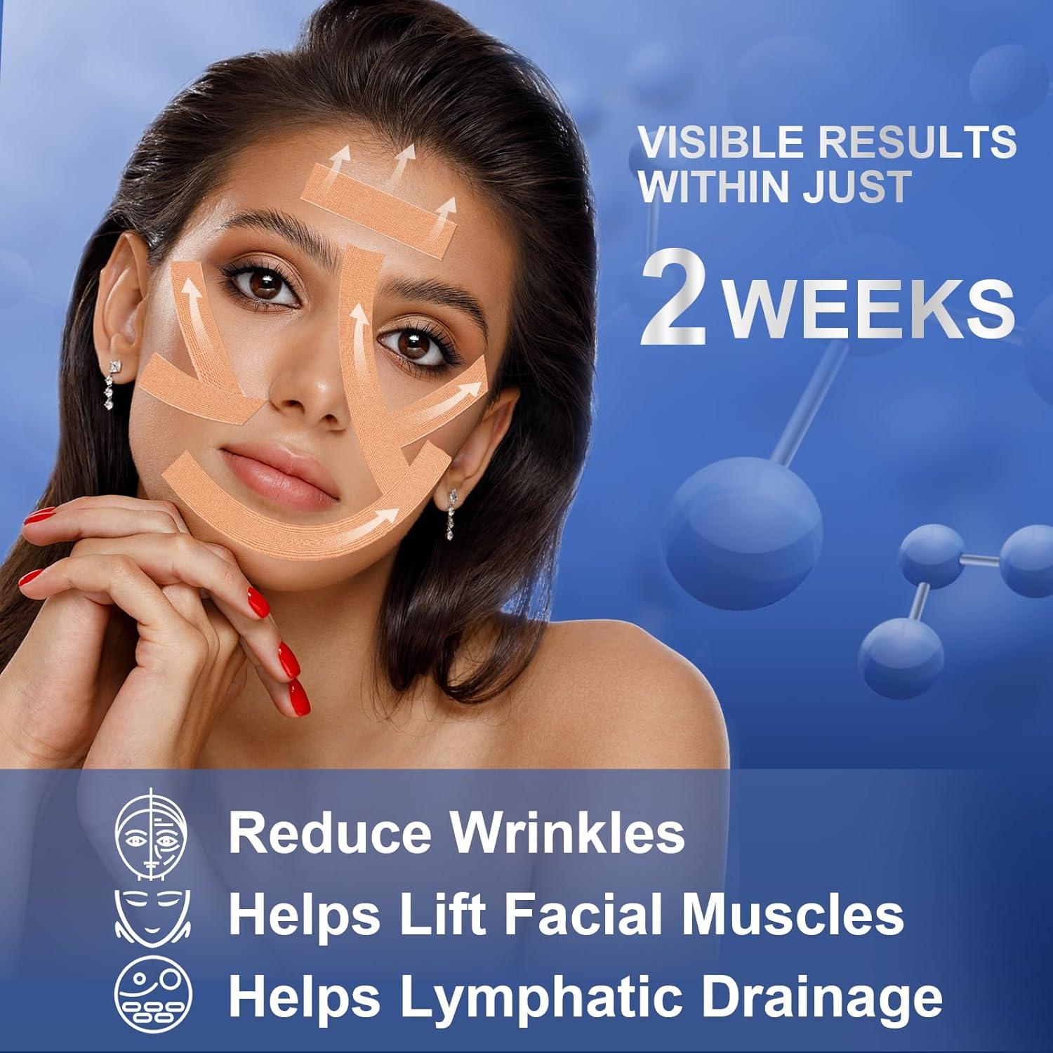 Anti Wrinkle Face Tape| Facial Myofascial Lift Tape for Skin| Wrinkle Tape for Face & Forehead| Facial Tape for Wrinkles| Anti Aging Tape for Wrinkles Overnight 2 Rolls