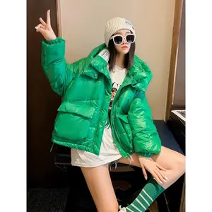 New Candy Color Down Jacket Women Hooded Down Coat Korean Chic Puffer Jacket Thick Warm Outerwear Women's Clothing Short Parkas
