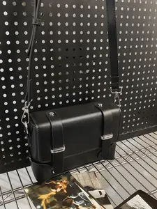 Father's Day Gifts, Men's Business Solid Color Crossbody Bag, Fashionable Pu Leather Shoulder Bag for Daily Used, Casual Trendy Versatile High-quality Daily Commuting Bag