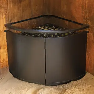 Schneiders Easy-Up Pro Corner Floor Hay Feeder with Knotted Netted Lid