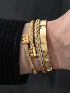 Fashionable Criss Cross Design Bangle for Women & Men, Couple Things, Stainless Steel Jewelry for Party, Daily Clothing Decor, Trendy All-match & Exquisite Jewelry for Birthday Gift, Trendy Stack Bangle