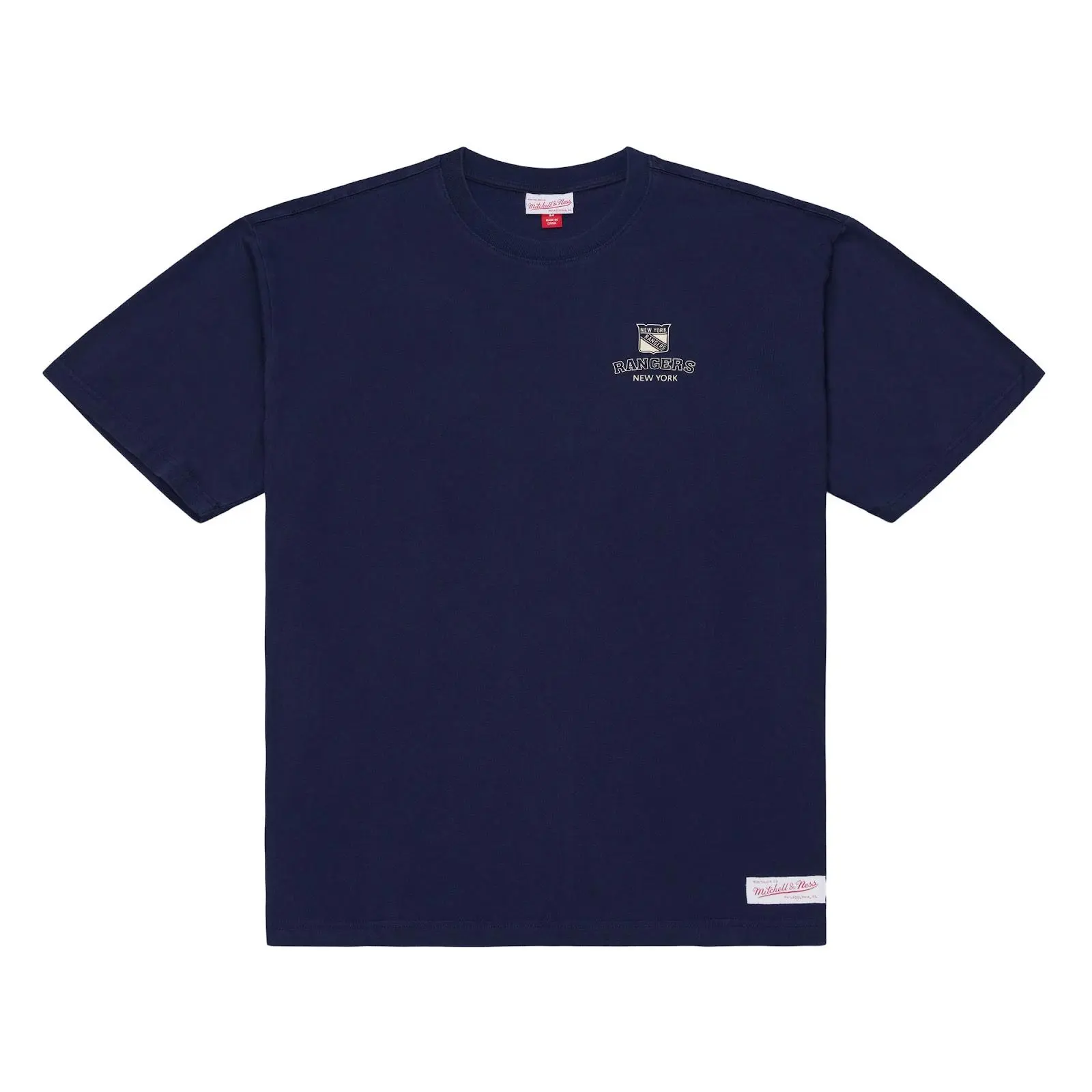 New York Rangers Navy Core Essentials T-Shirt NHL Throwback Tee Graphic Vintage Fan Gear Mitchell & Ness