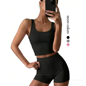 TFNOSIZE Women’s 2-Piece Set | Yoga Stretch Tank Top & Butt-Lifting Shorts Set | Women’s Indoor/Outdoor Activewear | Summer Quick-Dry Sport Casual Set
