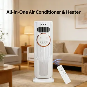 All Season Comfort Space Heater & Tower Fan Combo – 3 Speed Settings, 2 Heat Levels, Remote Control, No Blade Design, Cool & Warm Air in One – Perfect for Home, Bedroom, Office (28ft/s Max Airflow)