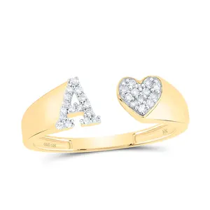 1/10Ctw-Nat Dia Nk Gift Initial "A" Ladies Heart Ring (1.59 grams)