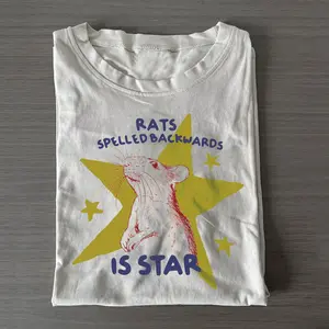 Rats Spelled Backwards Is Star Ironic Graphic tee , Funny Rat Lover Shirt, Whimsical Star Aesthetic Top, Retro Weirdcore Humor Tshirt, Sarcastic Animal Print, Gen Z Streetwear