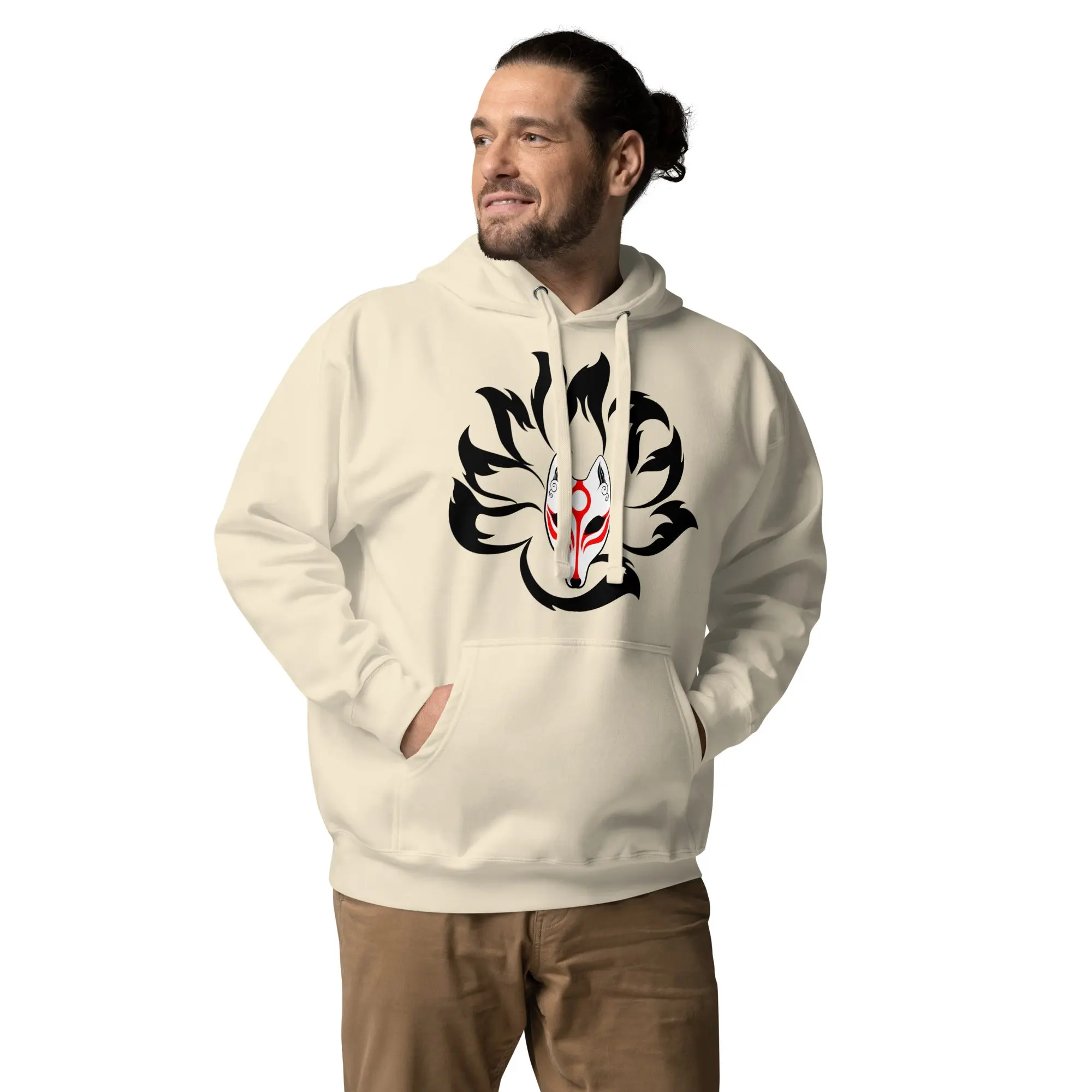 Women's 9-Tails Hoodie Pullover Piece, Classic Casual Longsleeves Cotton-Polyester Sweatshirt, Pocket Design Easy-Matching Streetwear Top