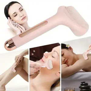 1pc Facial Ice Roller, Cold Compress, Massage Treatment, Auxiliary Beauty Roller - Cooling Pink ABS Handheld Massager for Firming and Surface Cleansing - Reduces The Signs of Aging, Facial Care Tool
