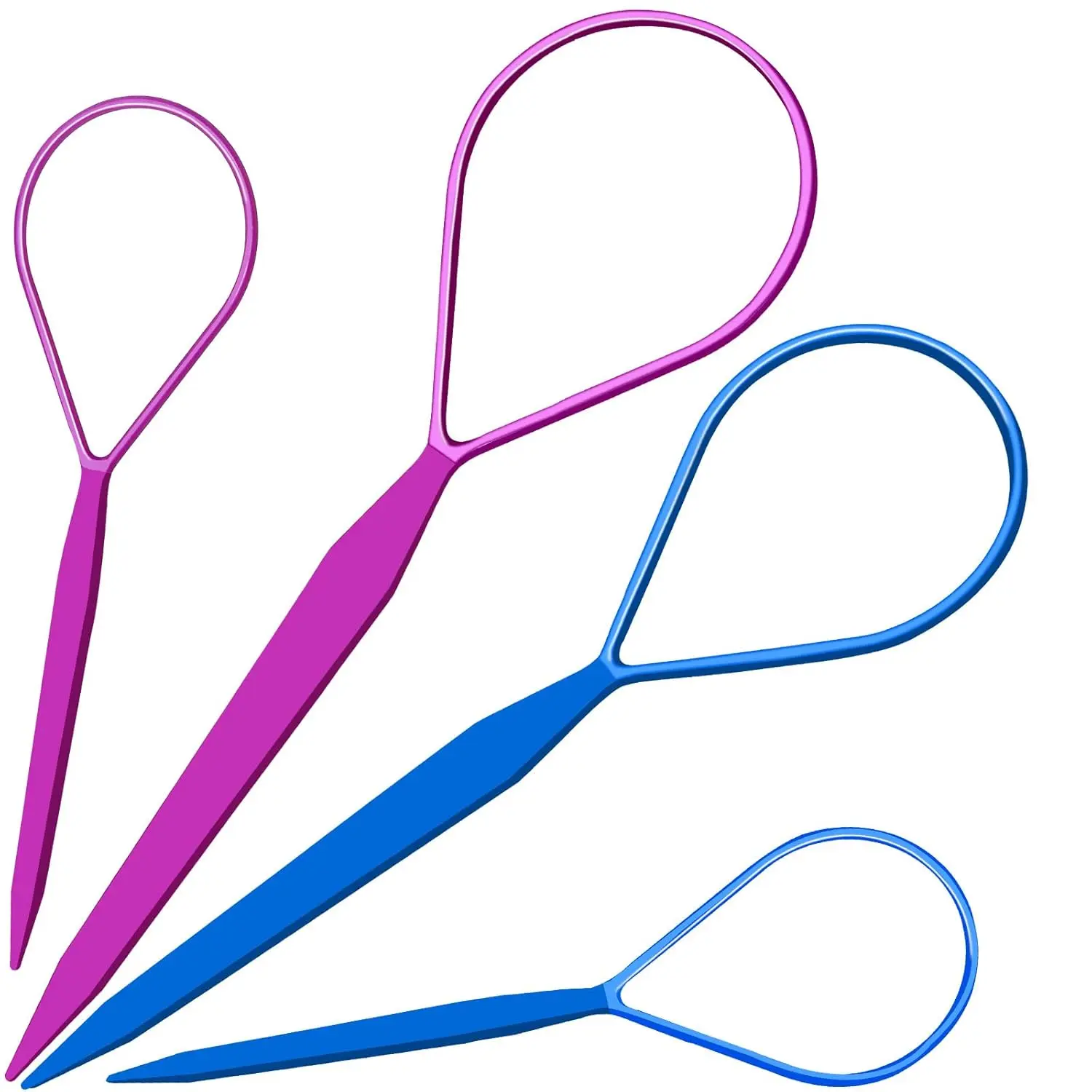 4PCS French Braid Hair Styling Tool Set  Ponytail Pull Through Loop for Easy Braids & Hairstyles | Flexible Hair Braiding Accessories for Thick, Long & Curly Hair | DIY Hairstyling Tools for Women & Girls
