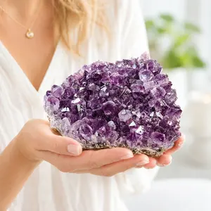 MIRGREE 7 Styles Amethyst Crystal Cluster High Quality Natural Raw,Raw Purple Crystal for Calm Home Decor & Good Vibes