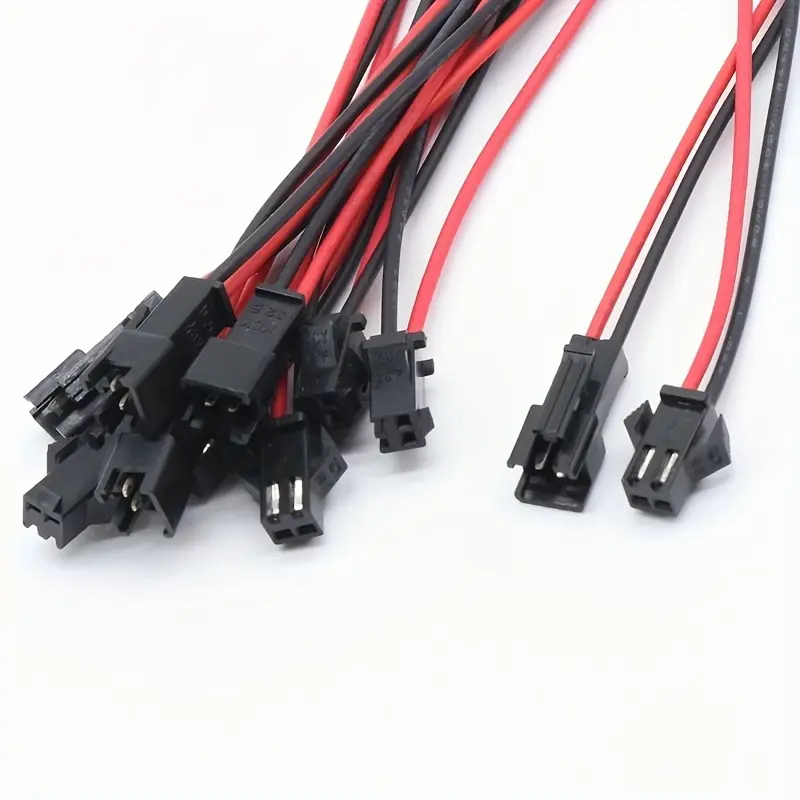 12/24 Pairs JST Plug Connectors Kit - 2-Pin Female & Male, Durable Copper Contacts, PVC Insulated for LED Strips, RC Toys & Battery Wiring Projects