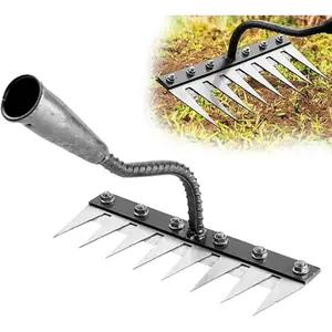 Weed Puller Tool - Upgrade Iron Weeding Rake, 2026  Iron Rake for Gardening and Weeding, 8  Manual Weeder Remover Too, Detachable Garden Weeder Tool for Dethatching Lawn Loosening