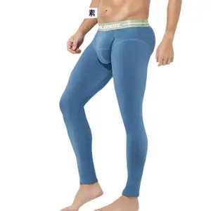 Men's Fleece-Lined Thermal Underwear Pants - Thickened Winter Base Layer with Stretch
